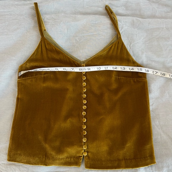 MADEWELL: Velvet Button-Front Camisole Top - Mustard/ochre - Picture 2 of 2